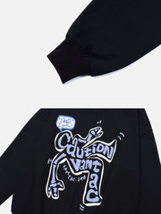 Skeleton Slogan Graphic Hoodie - Kawaii Side