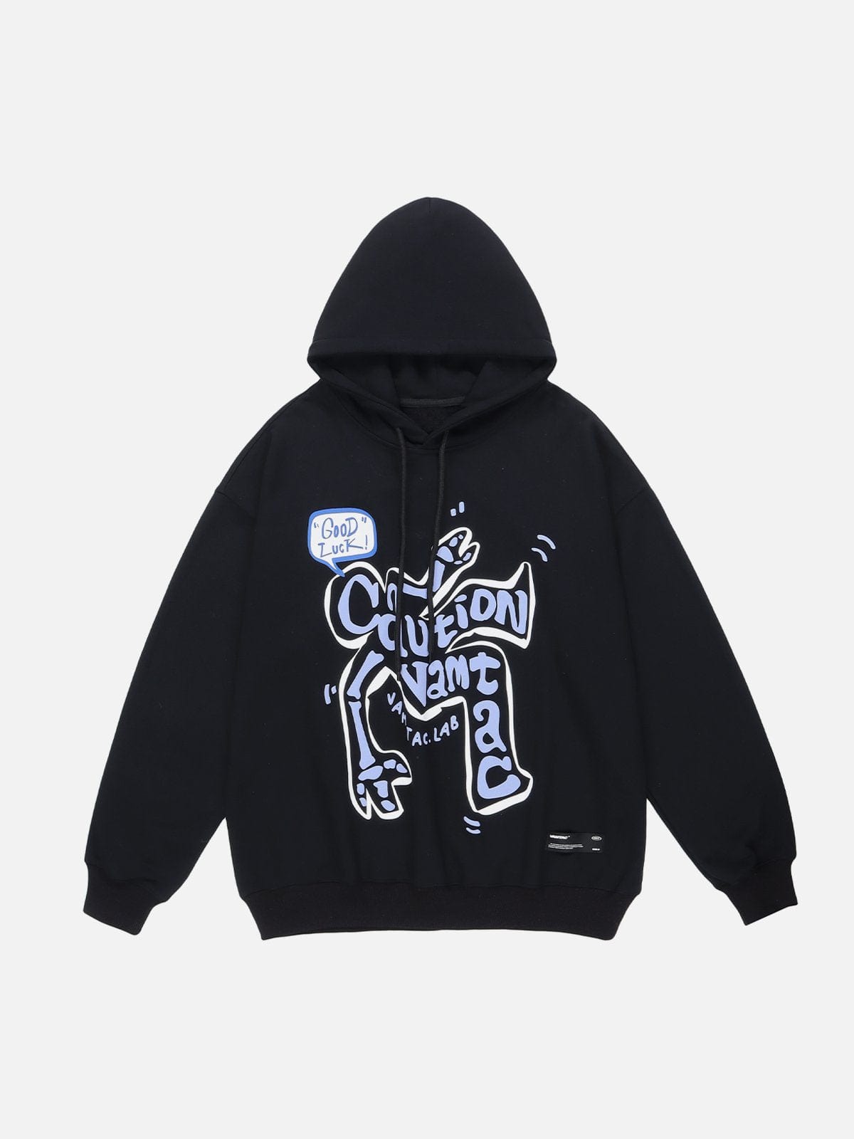 Skeleton Slogan Graphic Hoodie - Kawaii Side