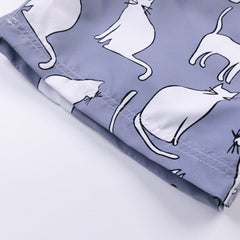 Squint Cats Print Shorts - Kawaii Side