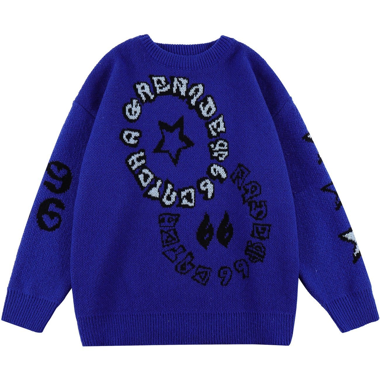 Star Ring Letters Knit Sweater - Kawaii Side