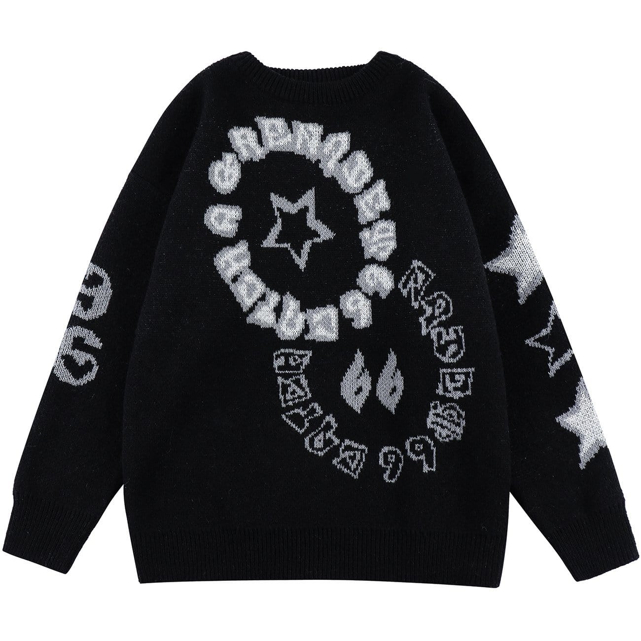 Star Ring Letters Knit Sweater - Kawaii Side