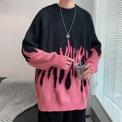 Streetwear Flames Sweater - Kawaii Side