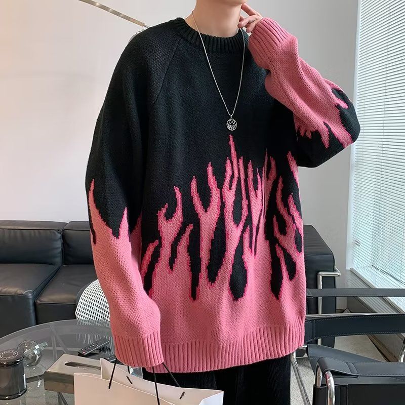 Streetwear Flames Sweater - Kawaii Side