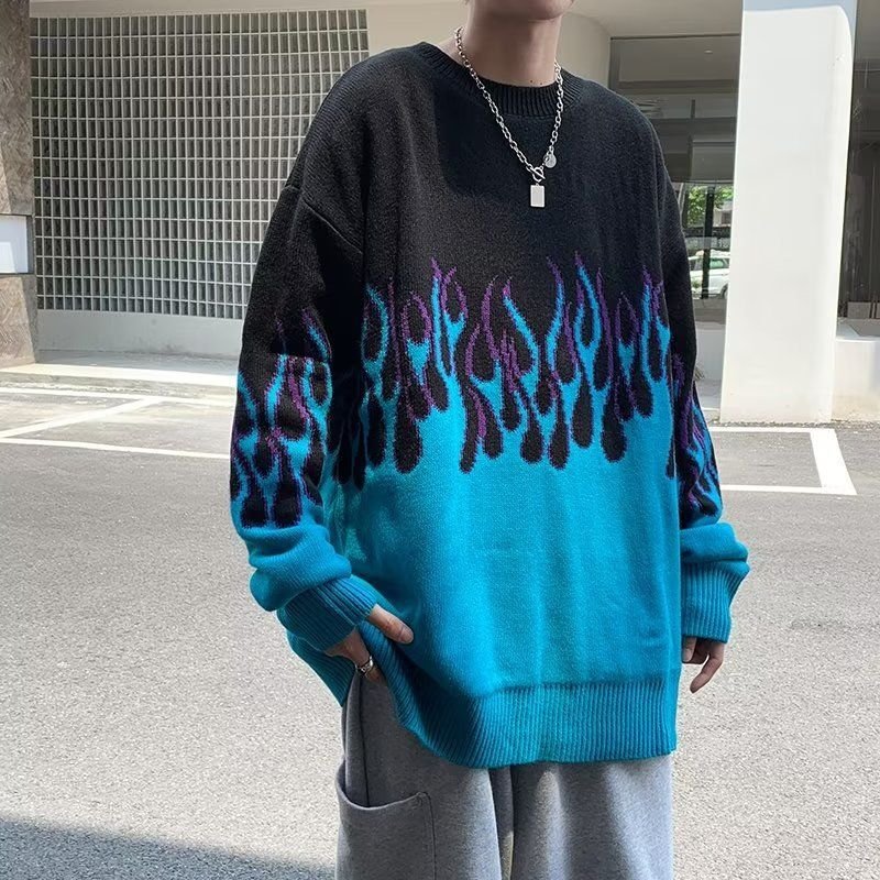 Streetwear Flames Sweater - Kawaii Side