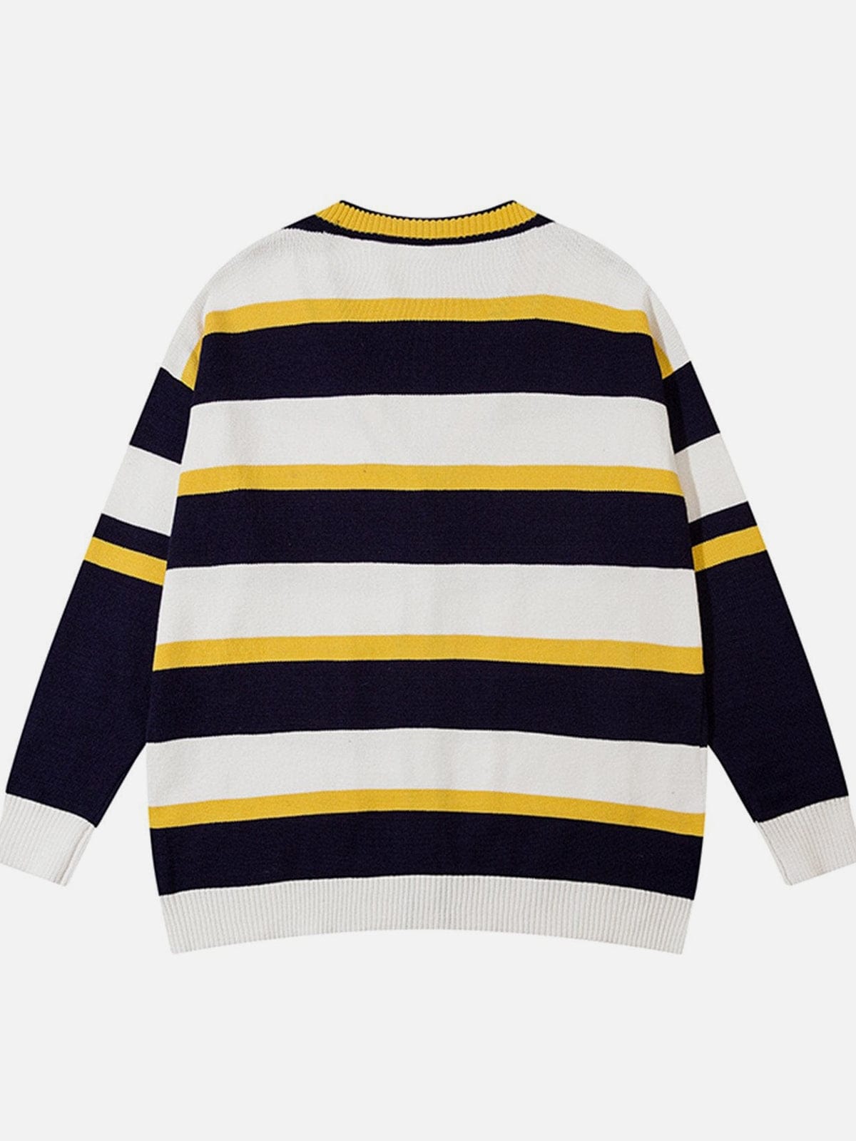 Stripe Color Matching Knit Cardigan - Kawaii Side