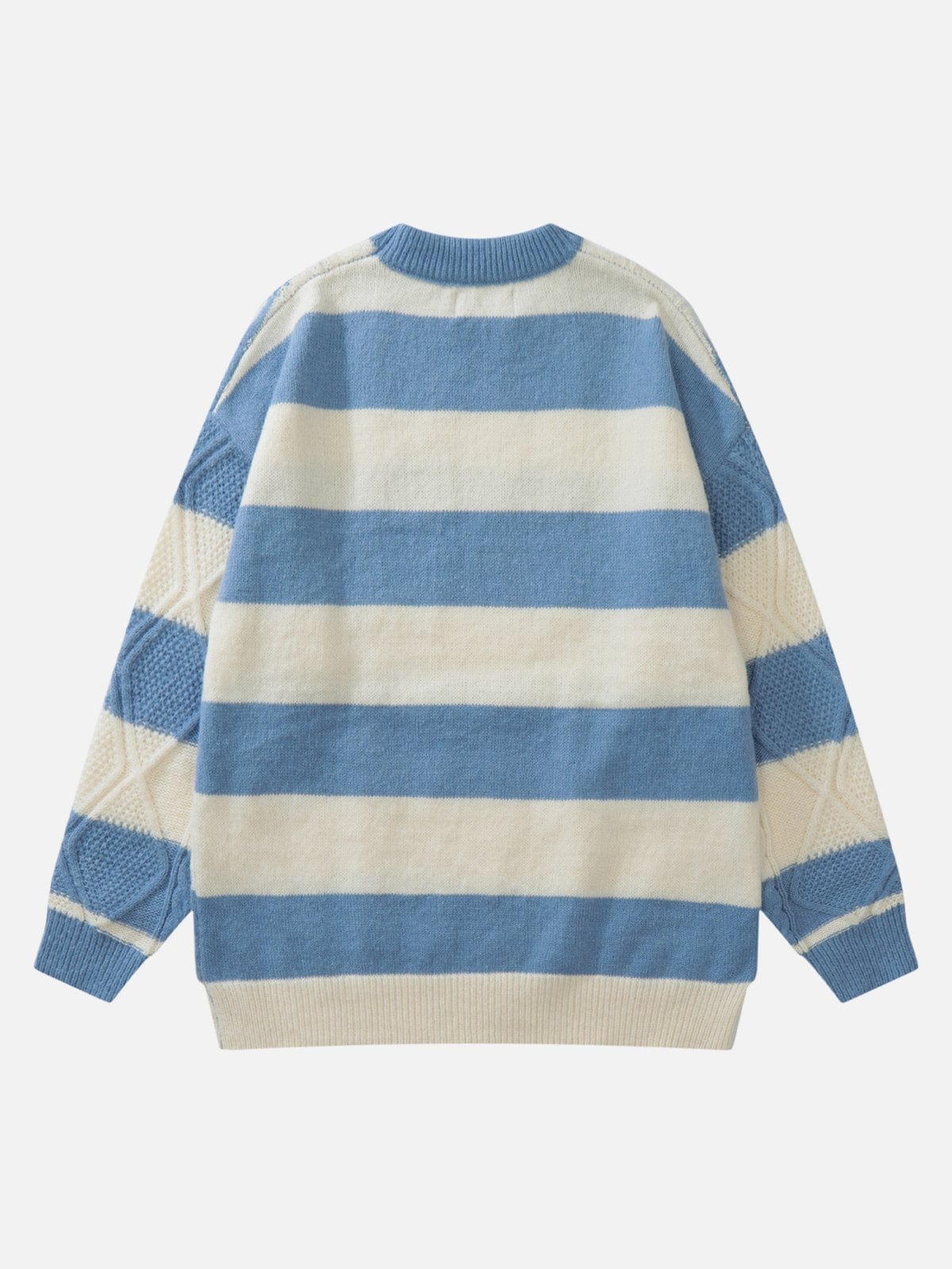 Stripe Pattern Cable Knit Sweater - Kawaii Side