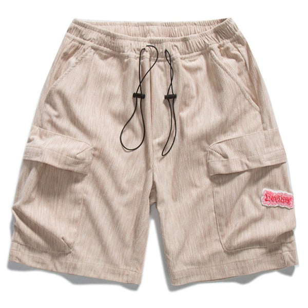 Striped Textured Pocket Shorts - Kawaii Side