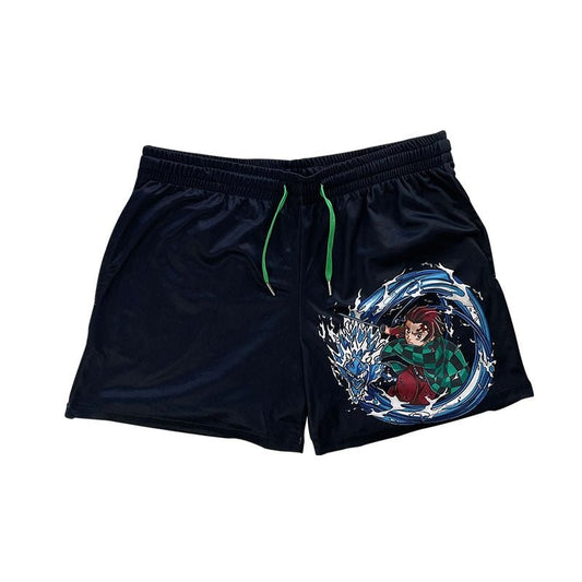 Tanjiro Water Dragon Gym Shorts - Kawaii Side