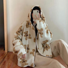 Teddy Bear Sherpa Hoodie - Kawaii Side