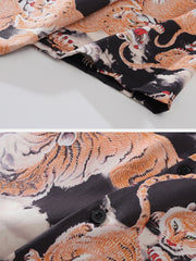 Tigers Print Short Sleeve Shirt - Kawaii Side