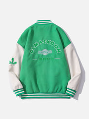 Towel Embroidered Letters Varsity Jacket - Kawaii Side