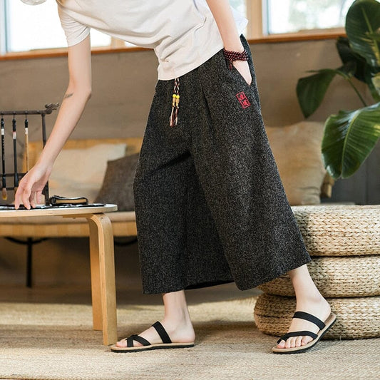 Traditional and Casual Wide Kimono Pants - Kawaii Side