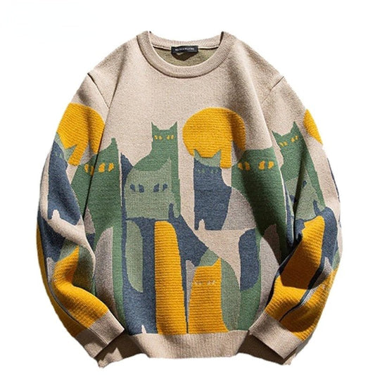 Vintage Desert Cats Sweater - Kawaii Side