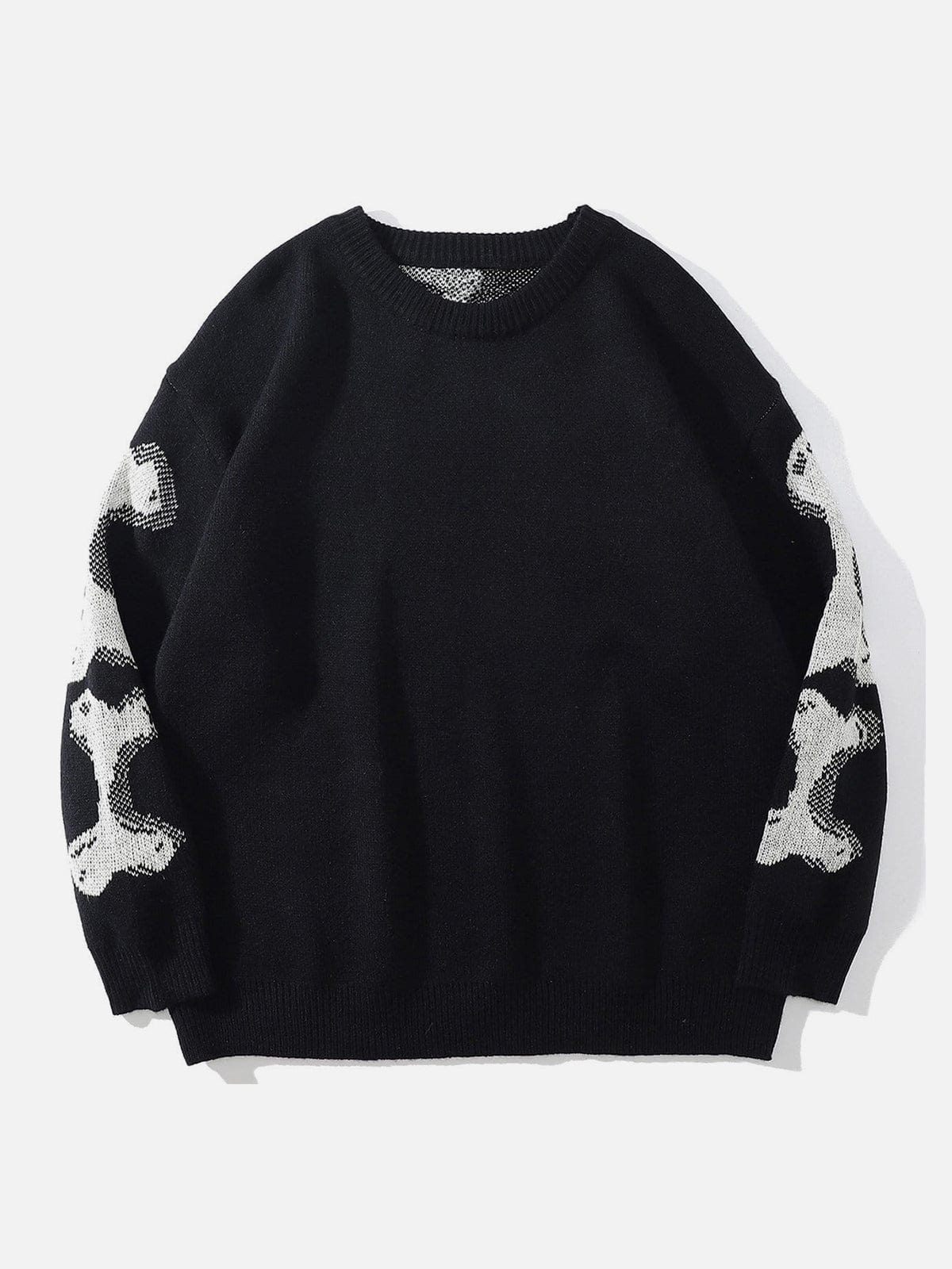 Vintage Skeleton Print Knit Sweater - Kawaii Side