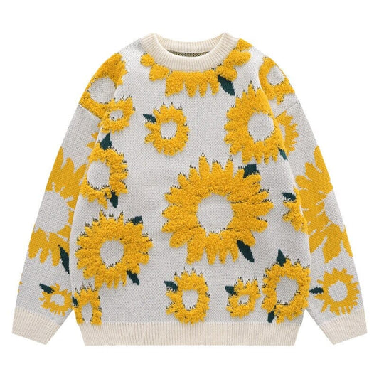 Vintage Sunflower Kawaii Sweater - Kawaii Side