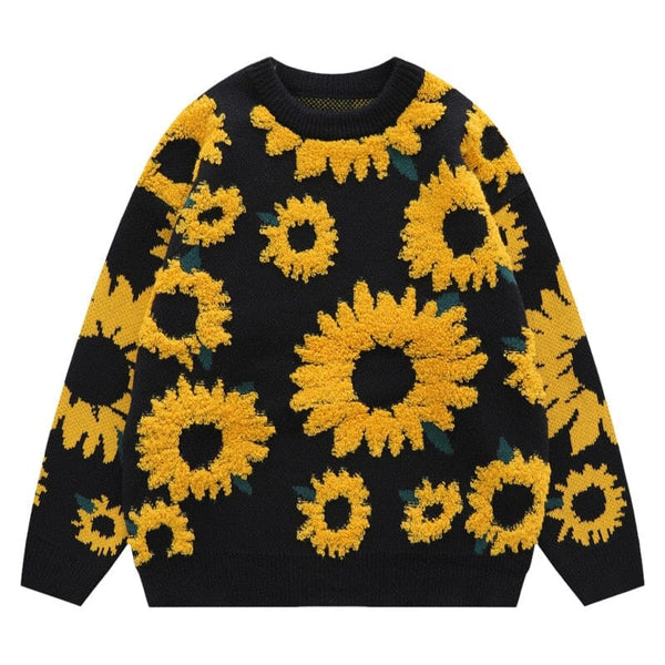 Vintage Sunflower Kawaii Sweater - Kawaii Side