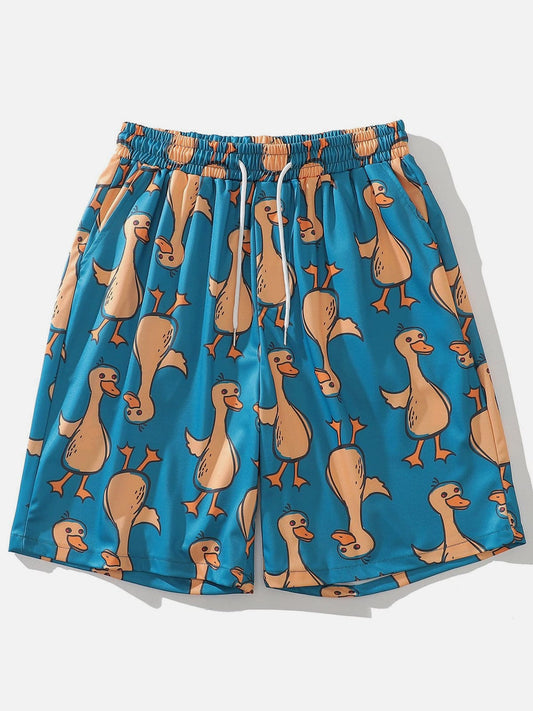 Walking Red Eye Duck Shorts - Kawaii Side