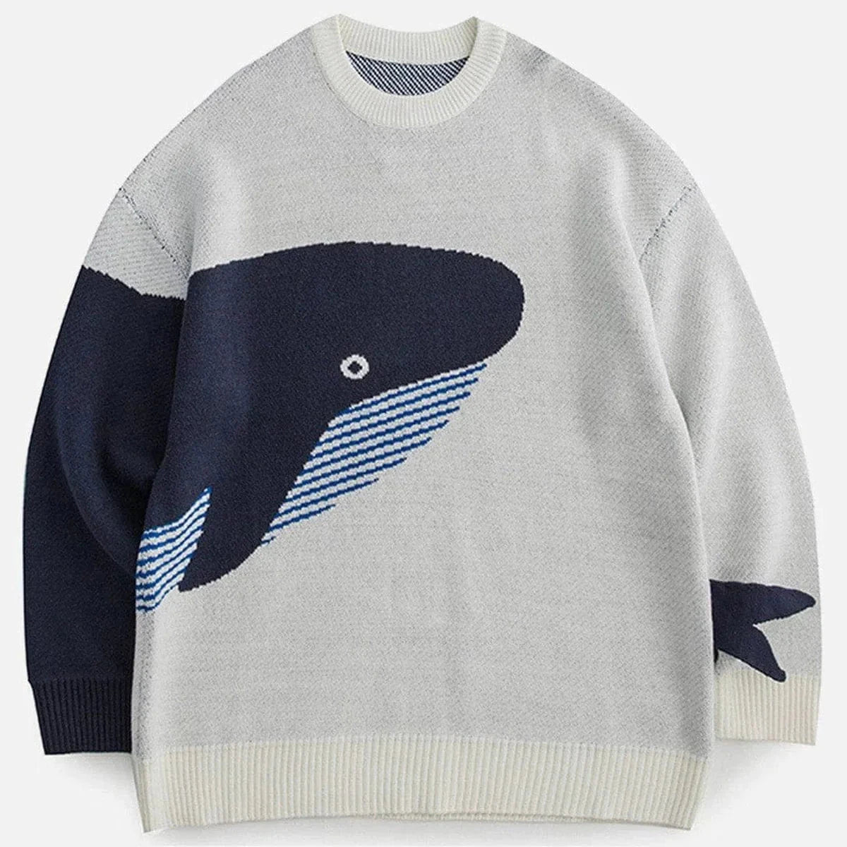 Whale Print Knit Sweater - Kawaii Side