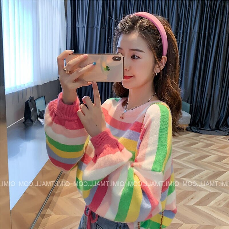 Women's Rainbow Sweater - Kawaii Side