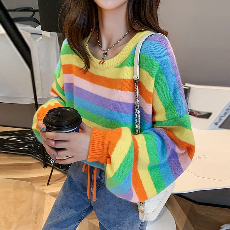 Women's Rainbow Sweater - Kawaii Side