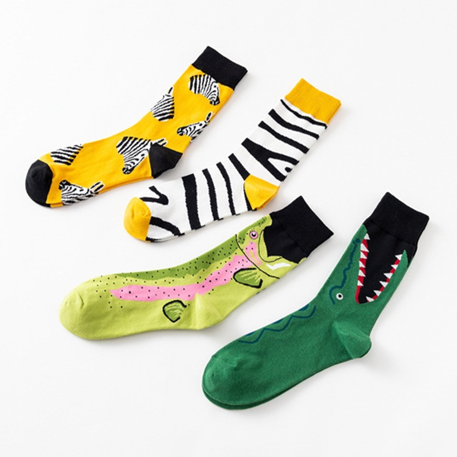 Zebra and Crocodile Socks - Kawaii Side